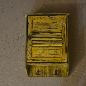 Rustic Yellow Wooden Wall Cabinet
